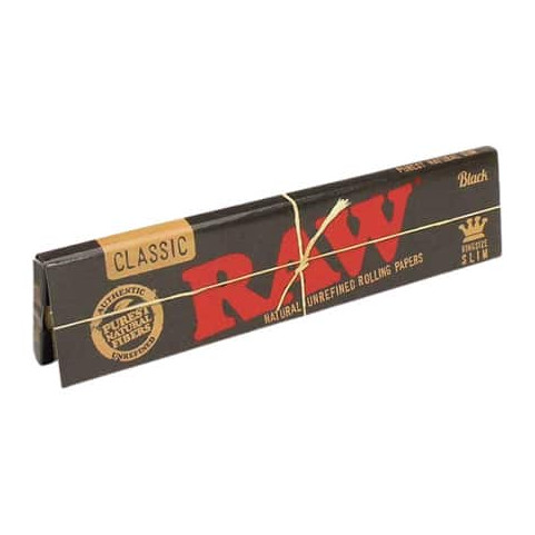 50580119 RAW BLACK KING SIZE SLIM NATURAL UNREFINED HEMP ROLLING PAPERS 1