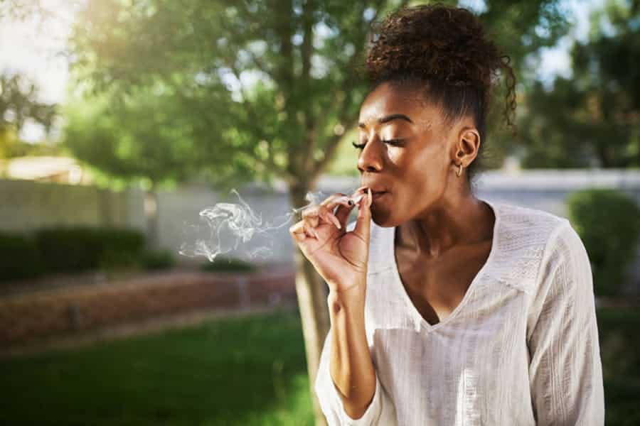 woman smoking cannabis s 1