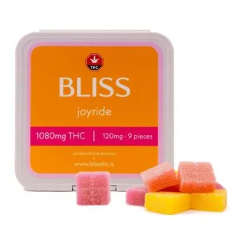 Bliss THC gummies, Joyride · 1080 mg (9 × 120 mg)