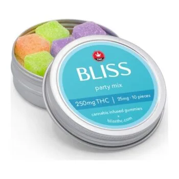 Bliss THC gummies, Party Mix · 250 mg (10 × 25 mg)