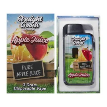 Straight Goods 3G disposable vape, Apple Juice, box and pen
